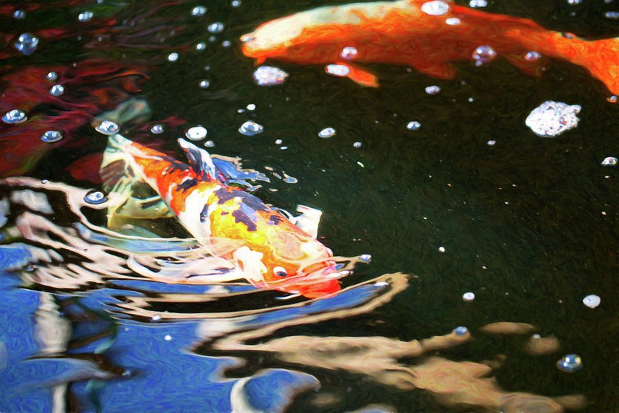 Koi Pond Fish - Making Waves - by Omaste Witkowski by Omaste Witkowski