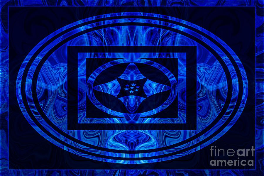 Midnight Star Tunnel, Symmetrical Blue Abstract by Omaste Witkowski