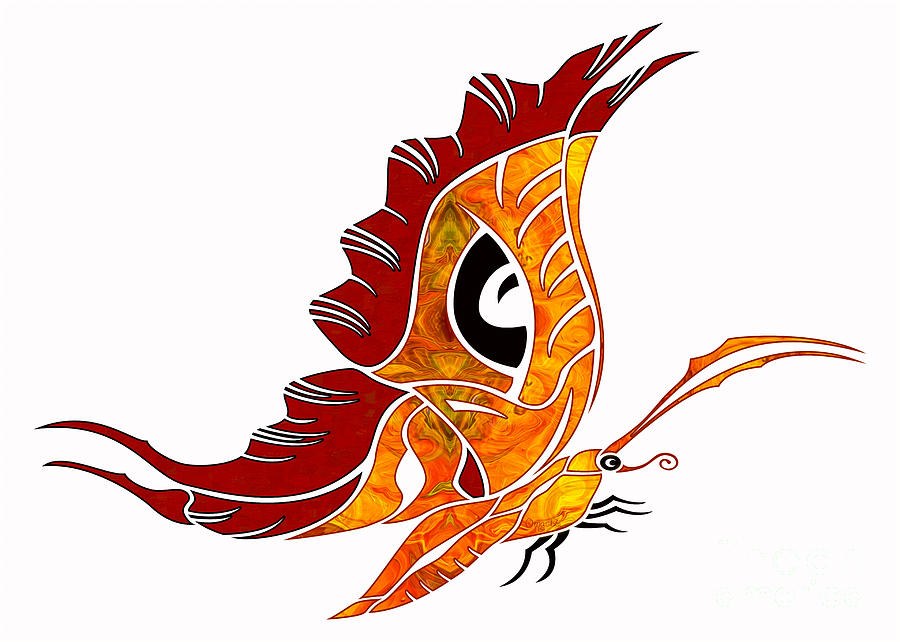 Emberwing, Stained Glass Style Butterfly by Omaste Witkowski