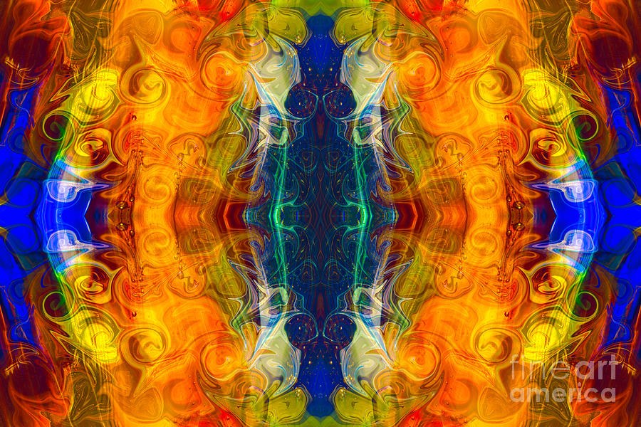 Making Love and Peace Abstract Pattern Artwork by Omaste Witkowski by Omaste Witkowski