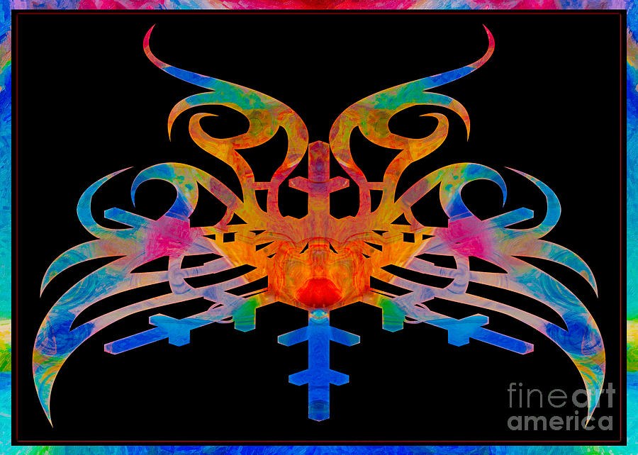 Ember Crest, Winged Mask on Black by Omaste Witkowski