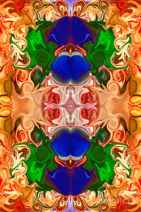 Cobalt Totem, Mirrored Abstract by Omaste Witkowski