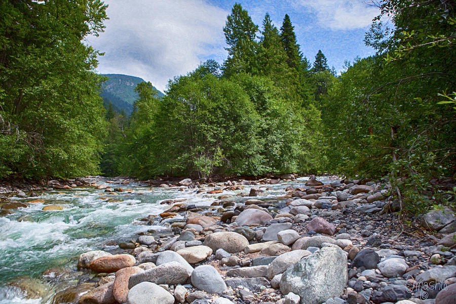 Merging Rivers And Many Rocks Landscape Photography by Omashte by Omaste Witkowski