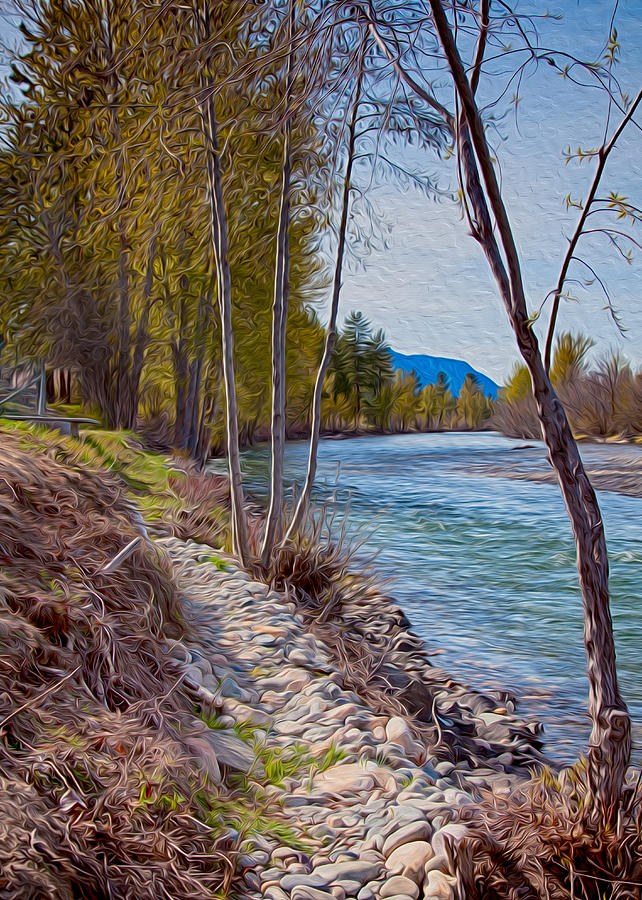 Budding Bend, Painterly River Landscape by Omaste Witkowski