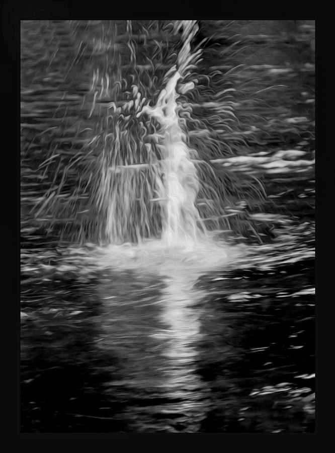Silver Thread - Black and White Water Splash by Omaste Witkowski