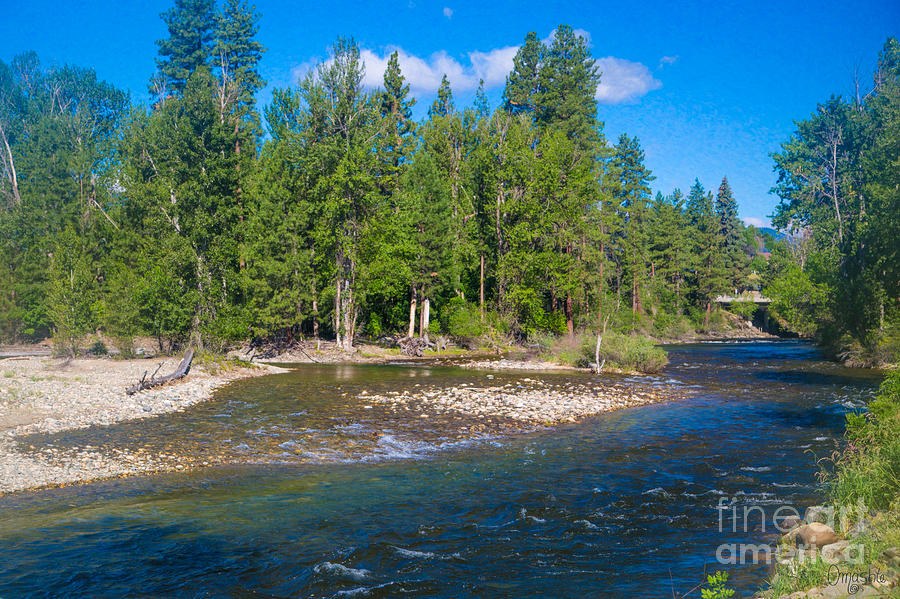 Morning Waterways Landscape At The Hotel Rio Vista in Winthrop b by Omaste Witkowski