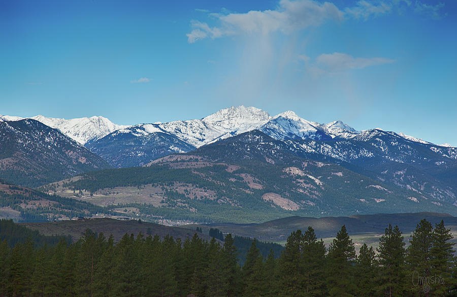 Mt Gardner in the Spring from Sun Mountain Trails by Omashte by Omaste Witkowski