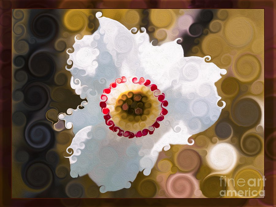 Naturalized Narcissus Flower Abstract Painting by Omaste Witkowski