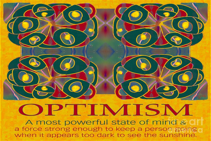 Optimism, Mirrored Teal Loops on Golden Orange by Omaste Witkowski