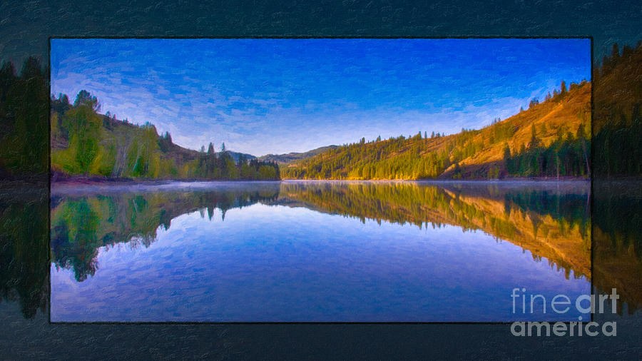 Patterson Lake Fall Morning Abstract Landscape Painting by Omaste Witkowski