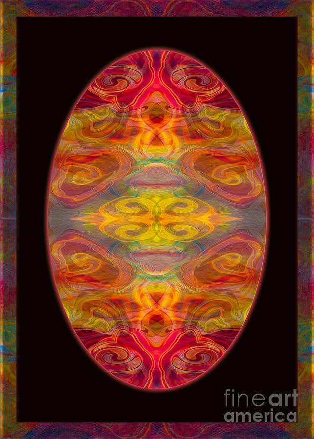 Ember Oval, Mirrored Ribbon Abstract by Omaste Witkowski