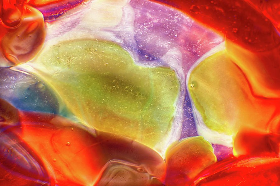 Ember Ring, Glowing Green and Lavender Abstract by Omaste Witkowski