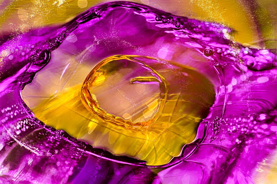 Gilded Ripple, Magenta and Gold Abstract by Omaste Witkowski