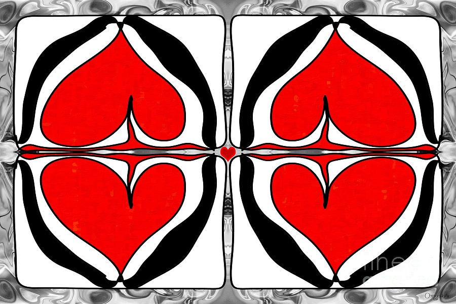 Queen of Hearts Abstract Bliss Art by Omashte by Omaste Witkowski