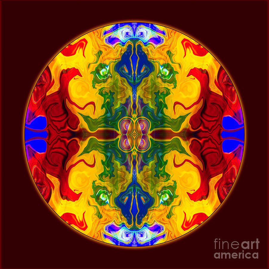 Rainbow Revelations Abstract Mandala Artwork by Omaste Witkowski by Omaste Witkowski