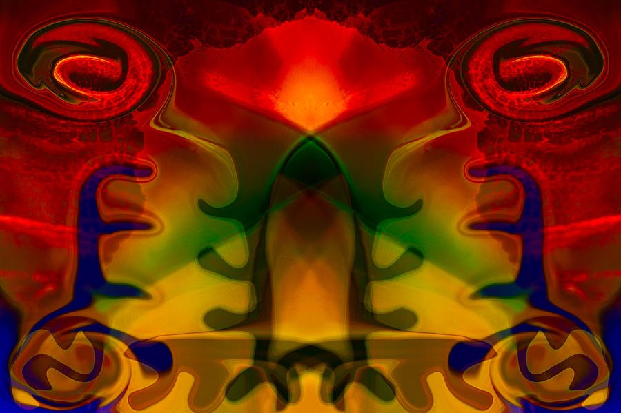 Ember Mask, Mirrored Spiral Abstract by Omaste Witkowski