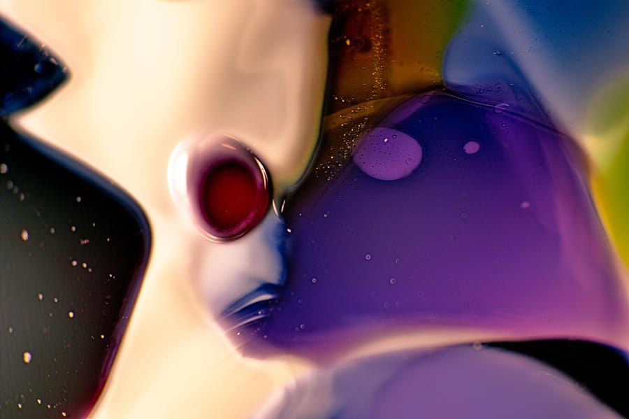 Eye to Eye, Violet and Ivory Abstract by Omaste Witkowski