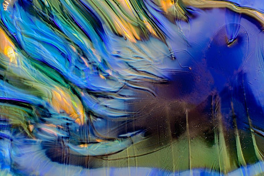 Cobalt Gust, Blue and Amber Streaks by Omaste Witkowski