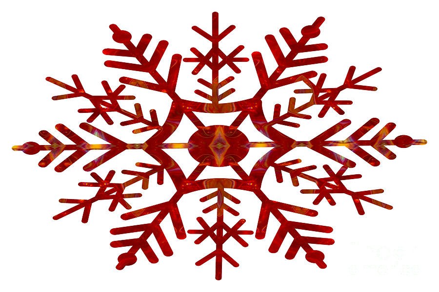 Ember Snowflake in Red and Gold by Omaste Witkowski