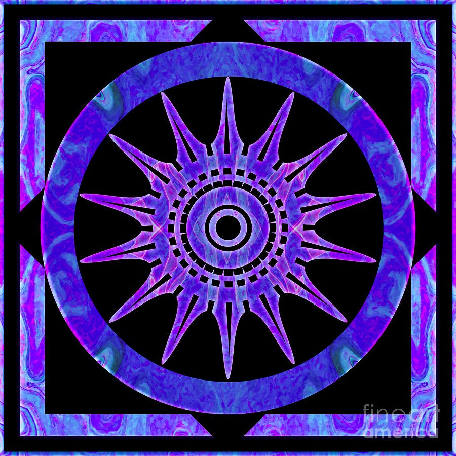 Starlit Purple Nights Abstract Mandala Artwork by Omaste Witkows by Omaste Witkowski