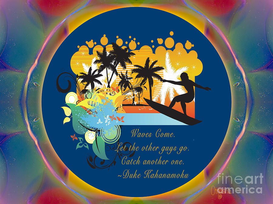 Catch Another One - Sunset Surfer Medallion by Omaste Witkowski