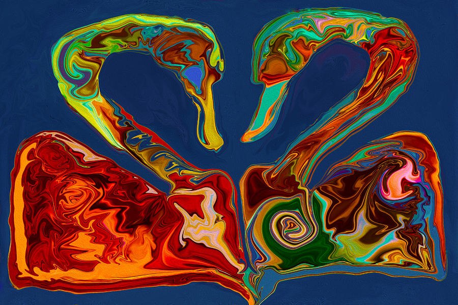 Swans in Love by Omaste Witkowski