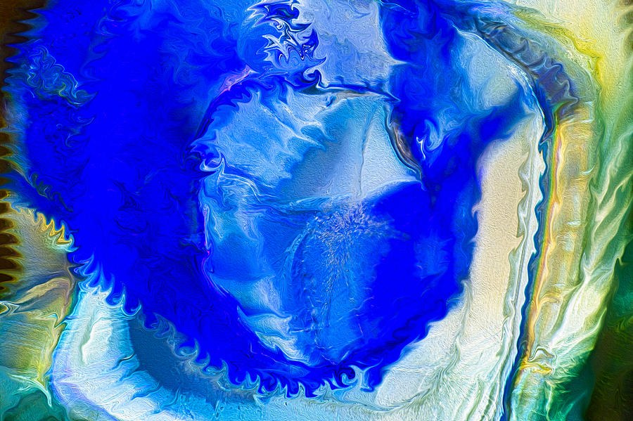 Cobalt Crown: Frilled Blue Abstract by Omaste Witkowski
