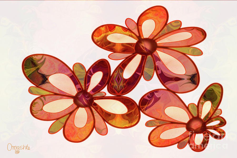 Three Abstract Flowers by Omaste Witkowski by Omaste Witkowski