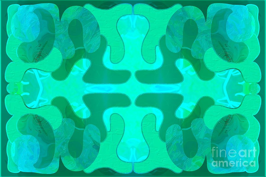 Turquoise Bliss Abstract Art by Omashte by Omaste Witkowski