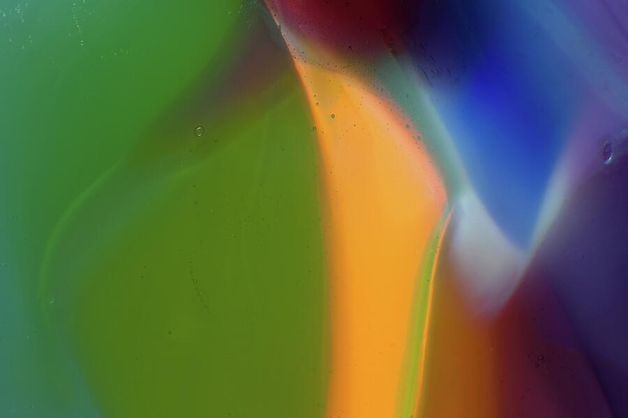 Underwater Fantasies - Blue Green Abstract Glass Macro Photography by Omaste Witkowski