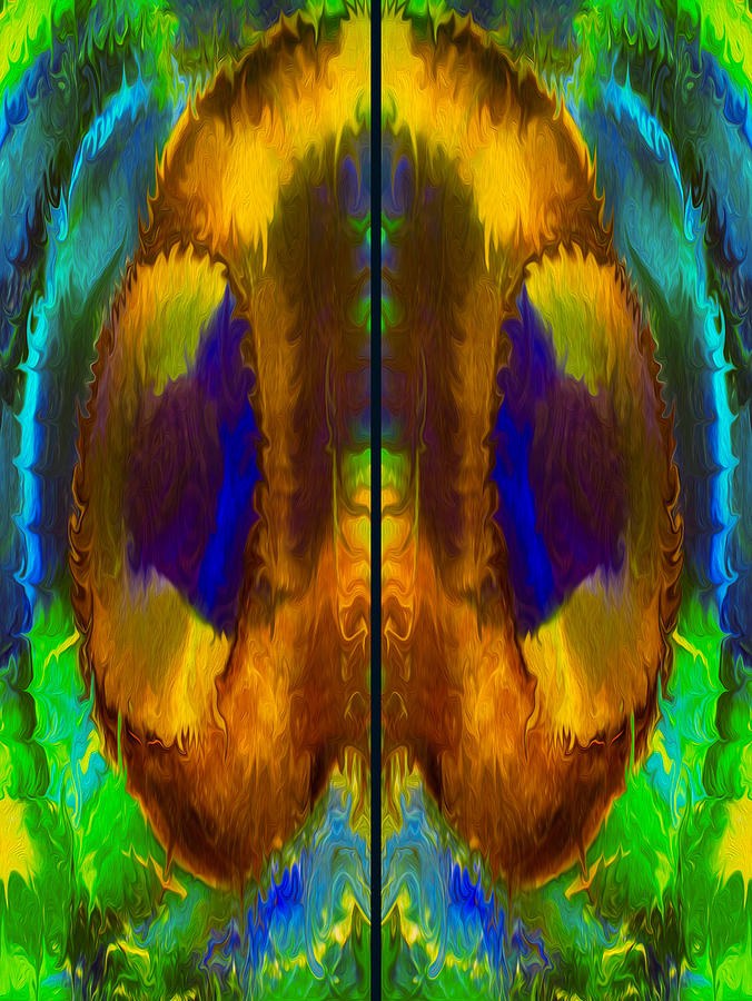 Amber Gaze - Mirrored Abstract in Jewel Tones by Omaste Witkowski