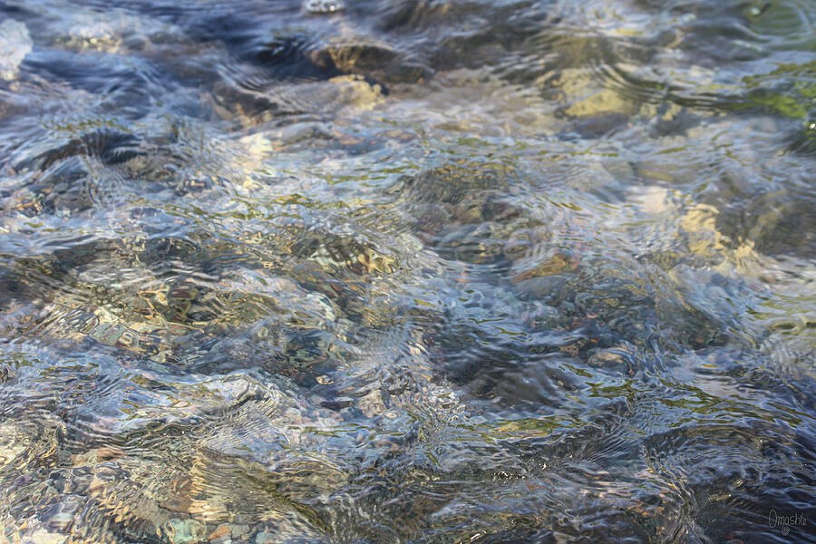 River Currents Blue and Gold Methow River Abstract by Omaste Witkowski