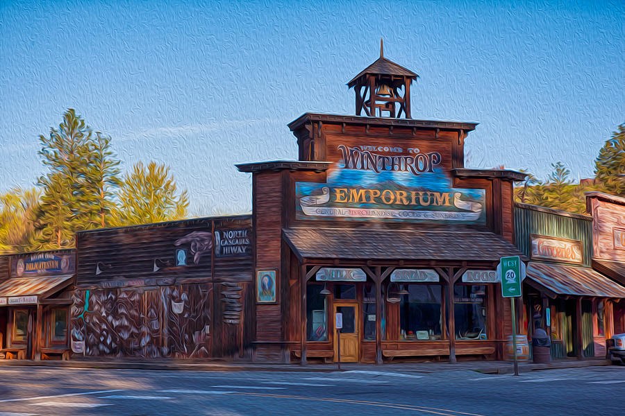 Welcome to Winthrop Emporium, Painterly Western Storefront by Omaste Witkowski