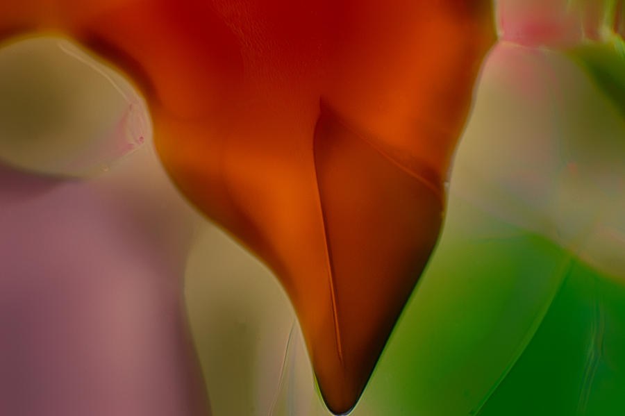 Ember Drop, Glowing Orange-Red Abstract by Omaste Witkowski
