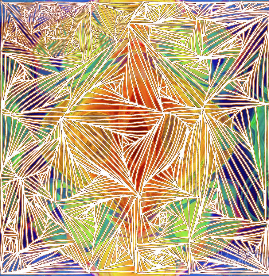 Ember Window - White Line Geometric Abstract by Omaste Witkowski