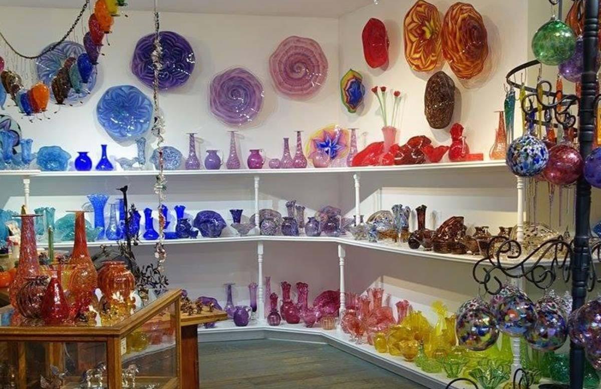 The handblown glass studio