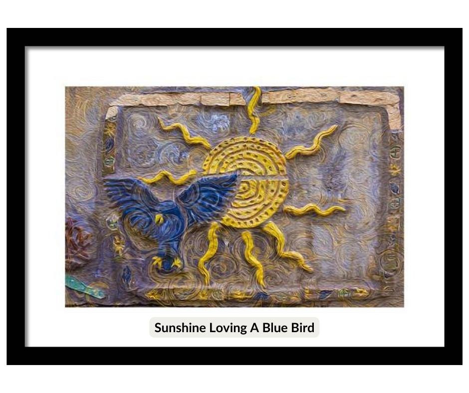 Sunshine and a Blue Bird Framed Prints