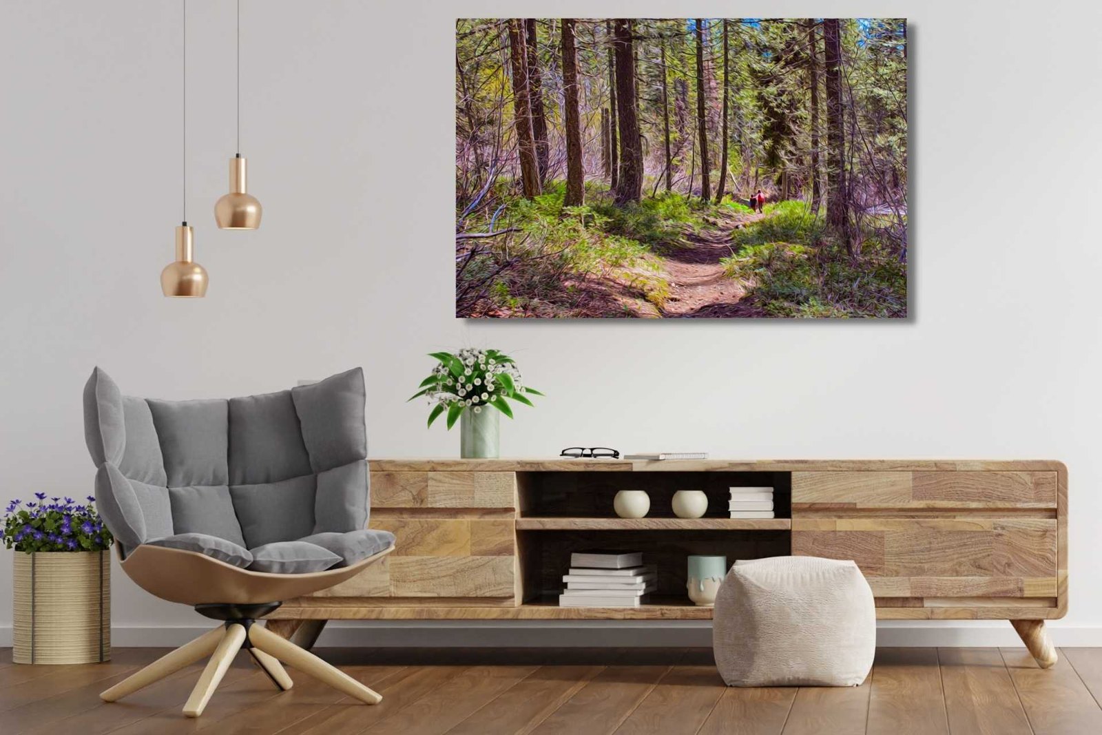 Hiking In The Methow Valley Arwork In Living Room Setting